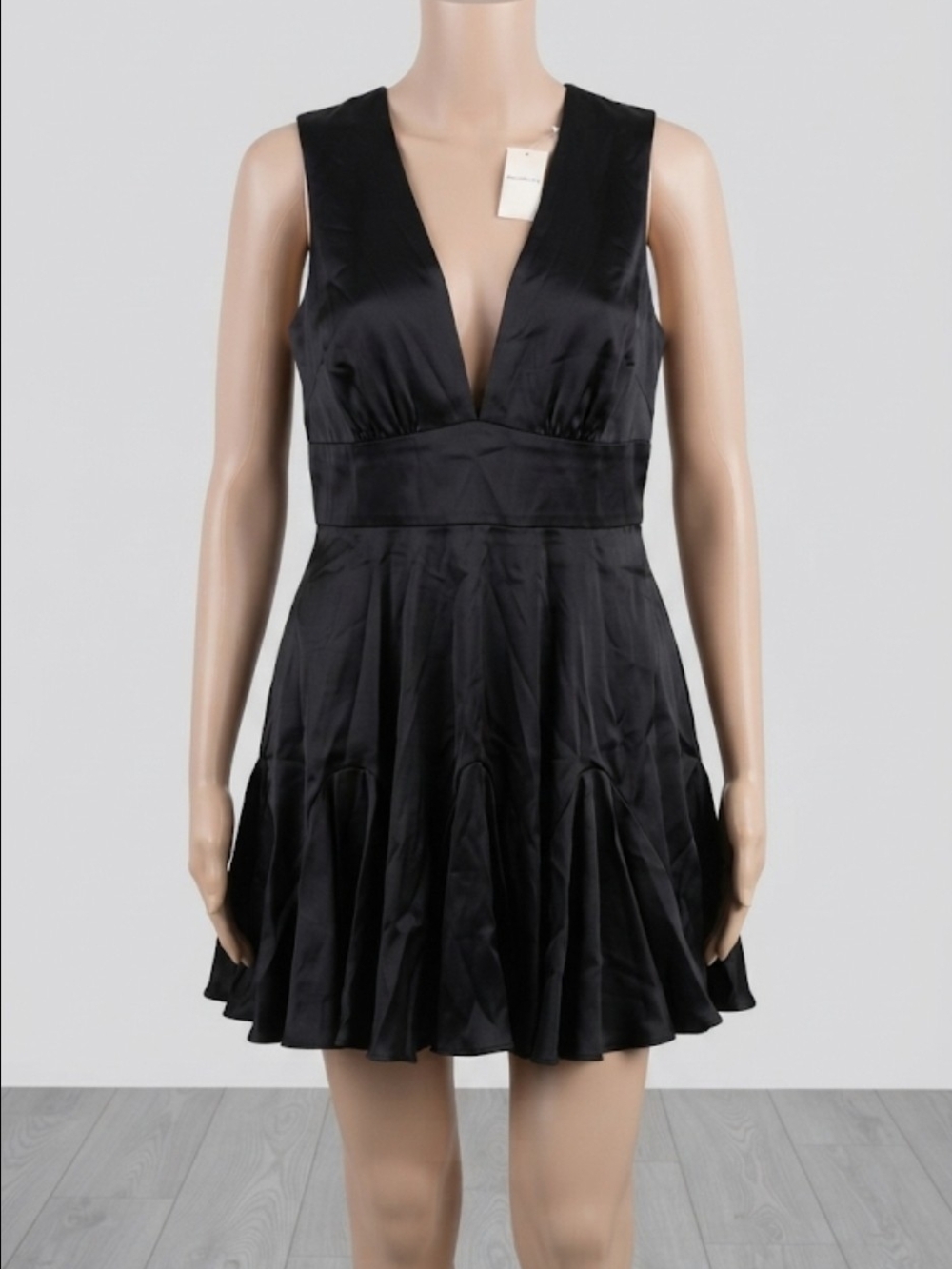 Short Black Dress Satín Abercrombie & Fitch XL New!